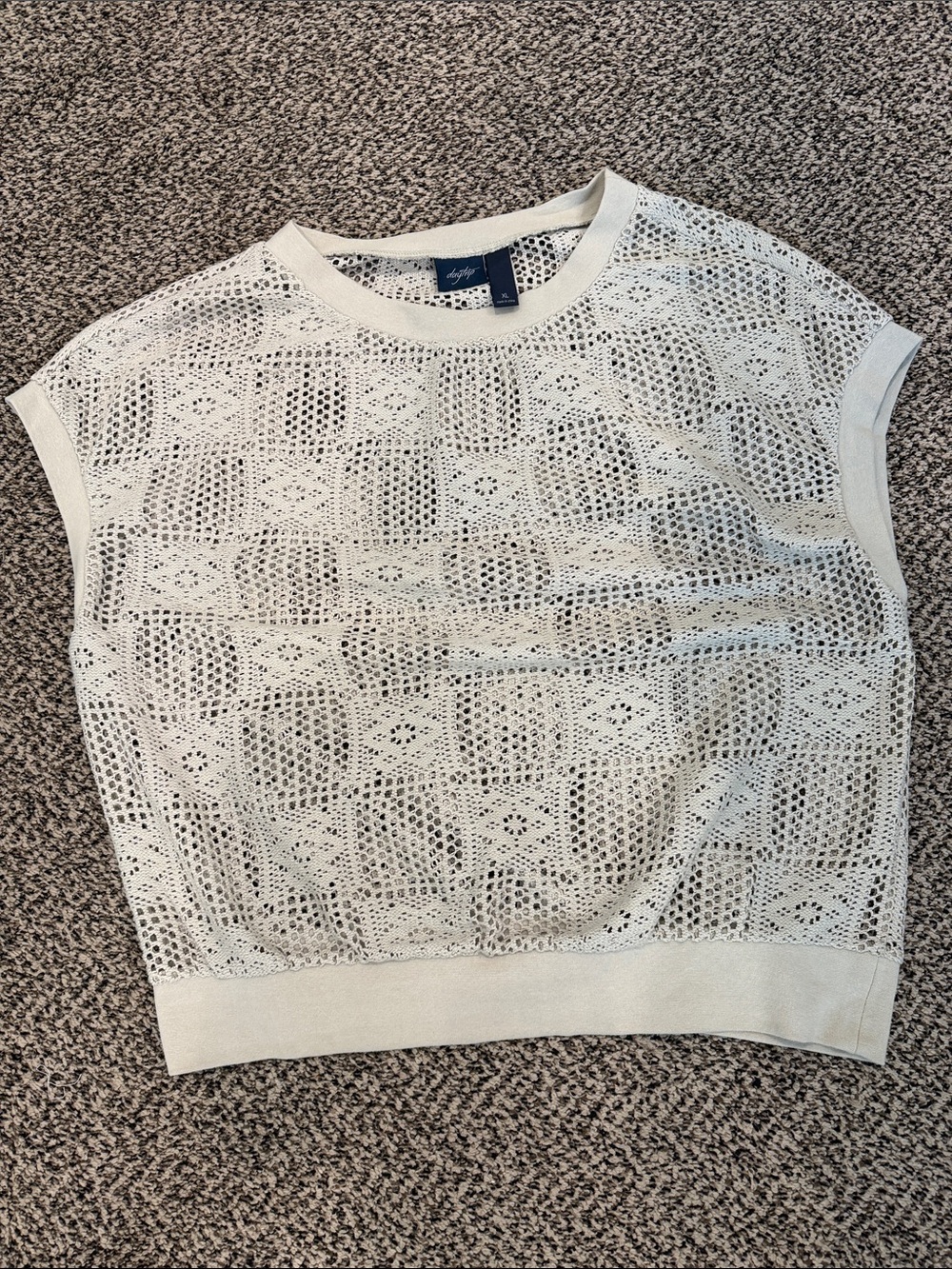 Daytrip Open Weave Crochet Sweater in Ivory